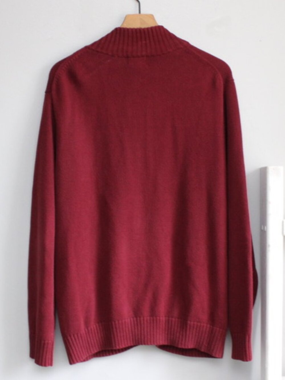 L.L. Bean Full Zip-Up Cardigan Sweater Cotton Knit Red Men's Size Large Reg - Picture 2 of 3